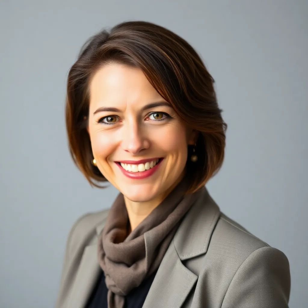 Portrait einer erfolgreichen Geschäftsfrau mit selbstbewusstem Lächeln